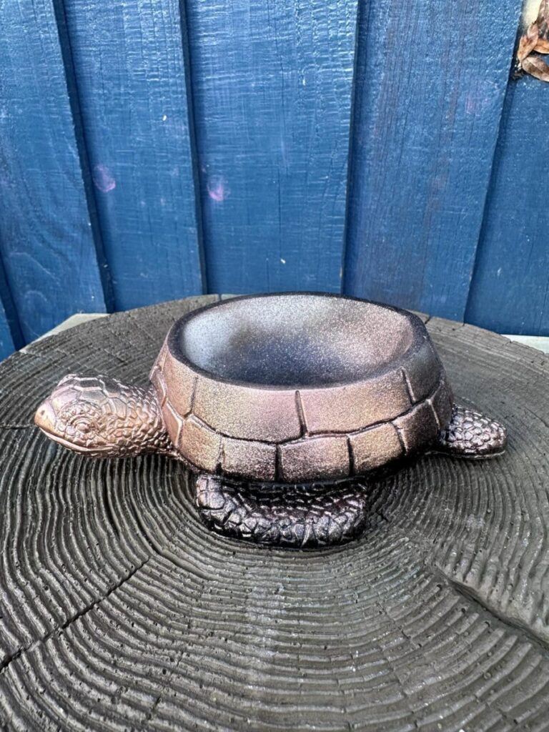 Iridescent Sea Turtle Succulent Planter Burnished Copper