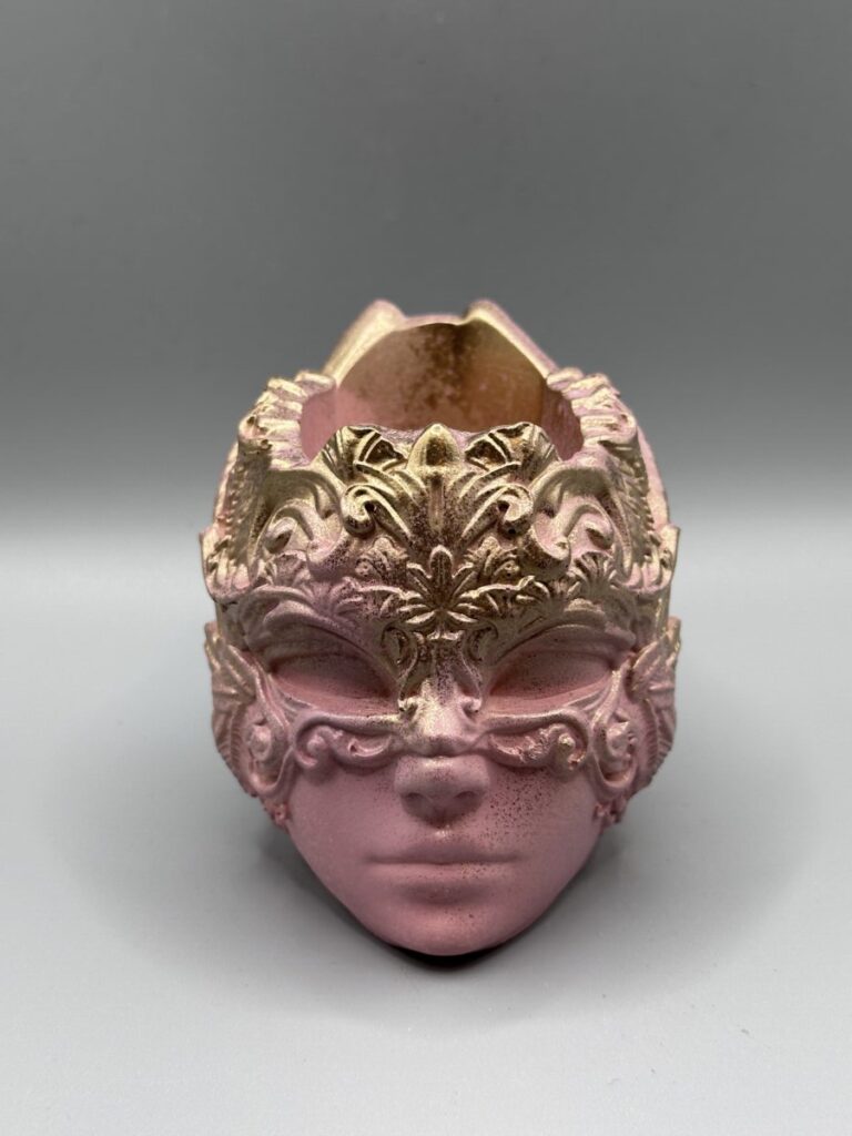 The Masquerade Muse Planter Peony Blush & Gilded Bronze