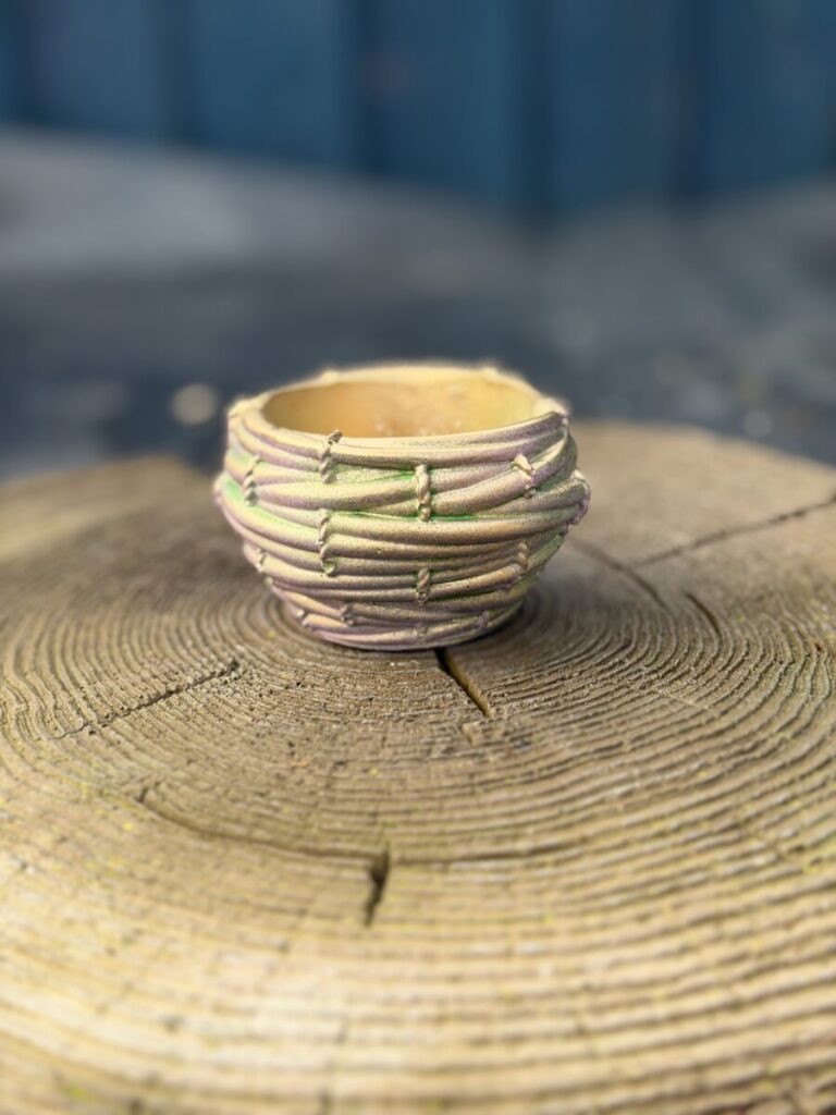 Bird's Nest Planter Golden-Green-Pink